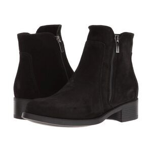 La Canadienne Saria Fashion Boot Black Suede Ankle Bootie Women's New Size 9.5